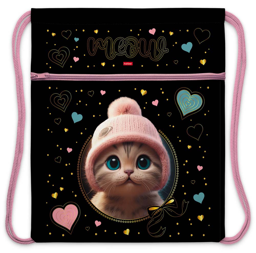 сумка для обуви hatber "котёнок в шапочке" 34х47см с карманом Сумка для обуви hatber "котёнок в шапочке" 34х47см с карманом