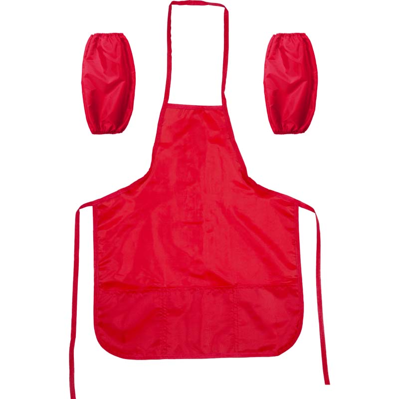 набор для труда (накидка+нарукавники) devente красный 45х54см 3 кармана Набор для труда (накидка+нарукавники) devente красный 45х54см 3 кармана