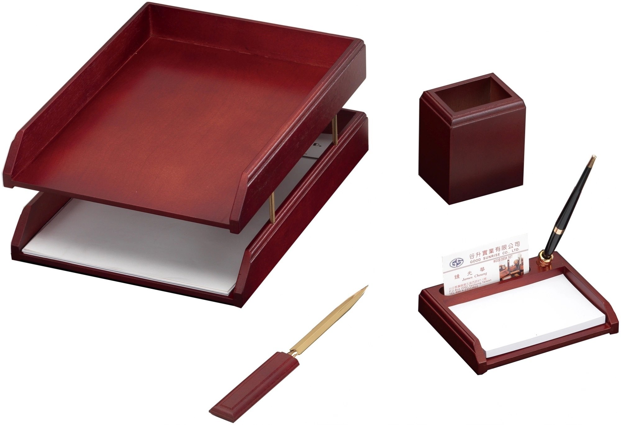 набор настольный good sunrise 4пр.красное дерево бордовый/чёрный Набор настольный good sunrise 4пр.красное дерево бордовый/чёрный