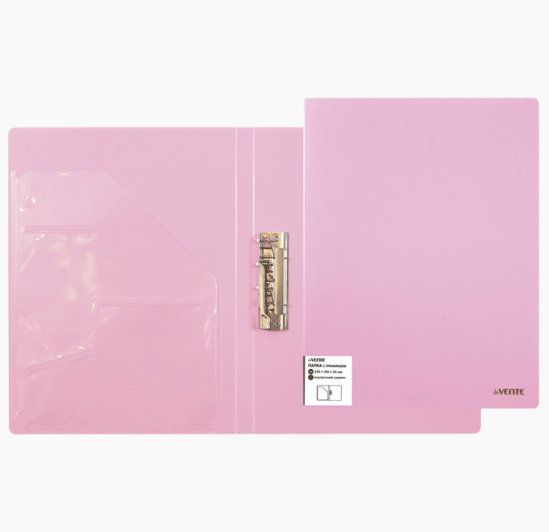 папка пласт. с зажимом "devente pastel" карм. розовая 650мкм Папка пласт. с зажимом "devente pastel" карм. розовая 650мкм