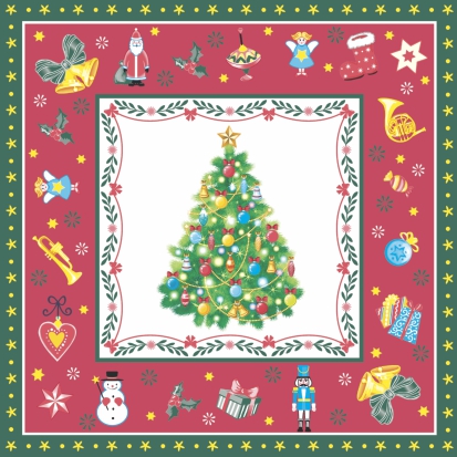 салфетки бум. 330х330мм 20 шт. 3-сл. "новогодняя сказка на красном" Салфетки бум. 330х330мм 20 шт. 3-сл. "новогодняя сказка на красном"