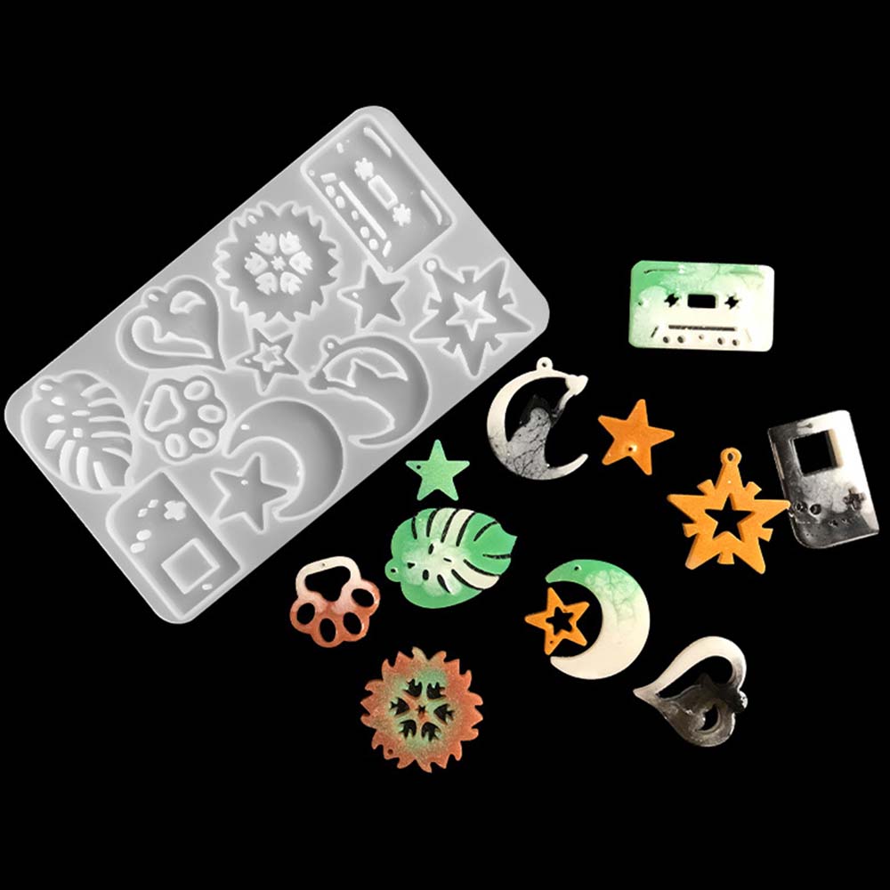 молд силиконовый для создания сережек, кулонов, брелоков 12шт Молд силиконовый для создания сережек, кулонов, брелоков 12шт
