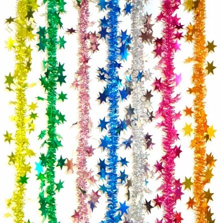 мишура "звёзды" зелёная (1+6см, 2,0м) Мишура "звёзды" зелёная (1+6см, 2,0м)