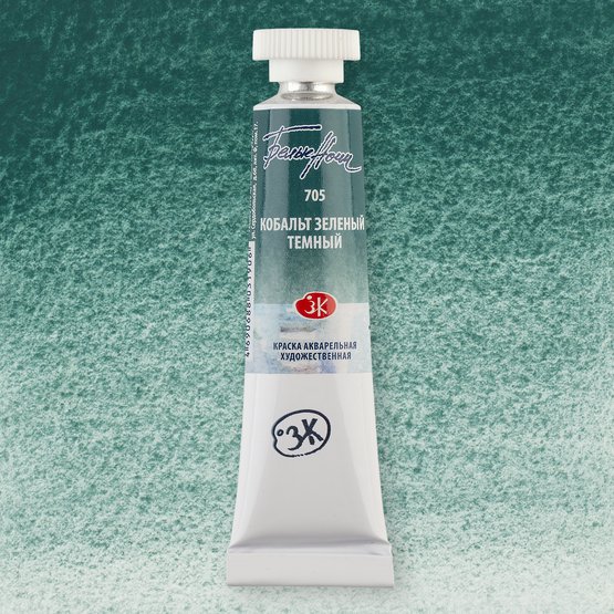 краска акварельная "белые ночи" 10мл кобальт зеленый темный Краска акварельная "белые ночи" 10мл кобальт зеленый темный