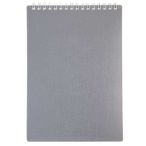 блокнот а5 гребень 80л. кл. "canvas" серый (hatber) пласт.обл. Блокнот а5 гребень 80л. кл. "canvas" серый (hatber) пласт.обл.