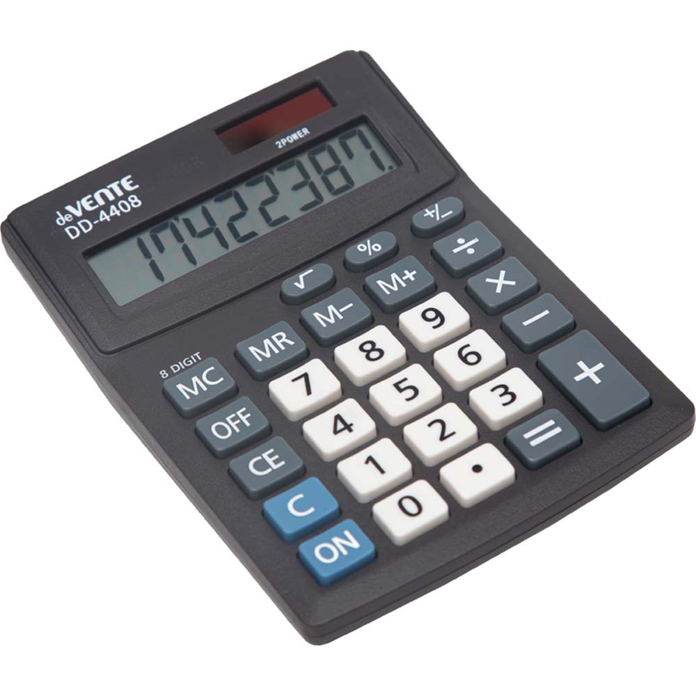 калькулятор настольный 8 разряд. devente dd-4408,102х137мм чёрный Калькулятор настольный 8 разряд. devente dd-4408,102х137мм чёрный