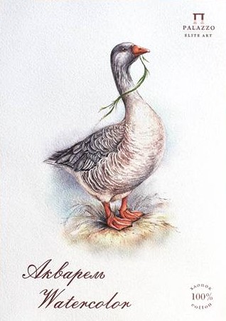 планшет для акварели "гусь" а4 15л 300гр 100% хлопок среднее зерно Планшет для акварели "гусь" а4 15л 300гр 100% хлопок среднее зерно