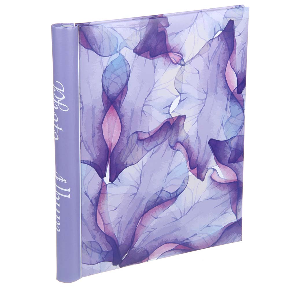 альбом д/фото 10л. с магн.плёнкой 23х28см "листья" лиловый Альбом д/фото 10л. с магн.плёнкой 23х28см "листья" лиловый