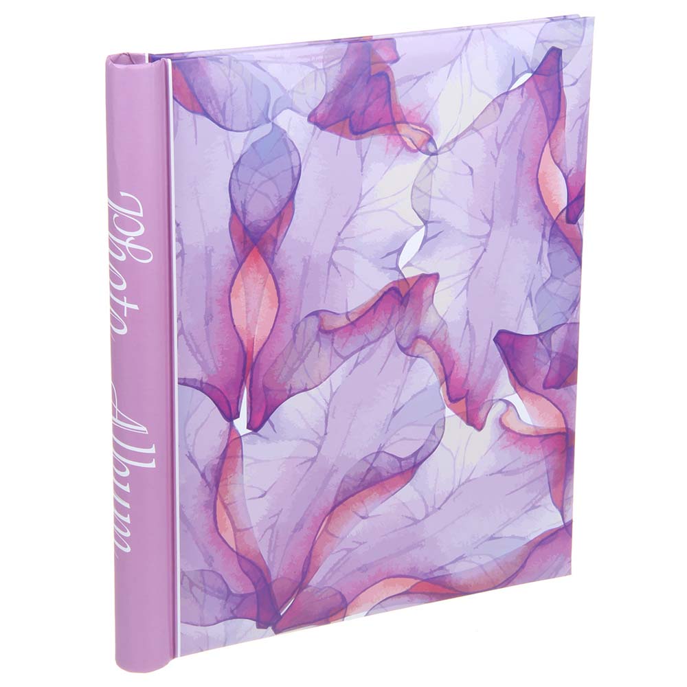 альбом д/фото 10л. с магн.плёнкой 23х28см "листья" сиреневый Альбом д/фото 10л. с магн.плёнкой 23х28см "листья" сиреневый