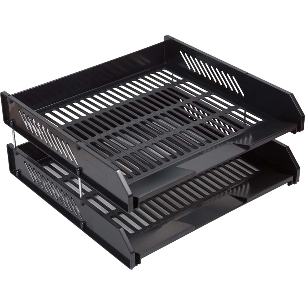 лоток для бумаг и папок 2 секц. devente xxl чёрный Лоток для бумаг и папок 2 секц. devente xxl чёрный