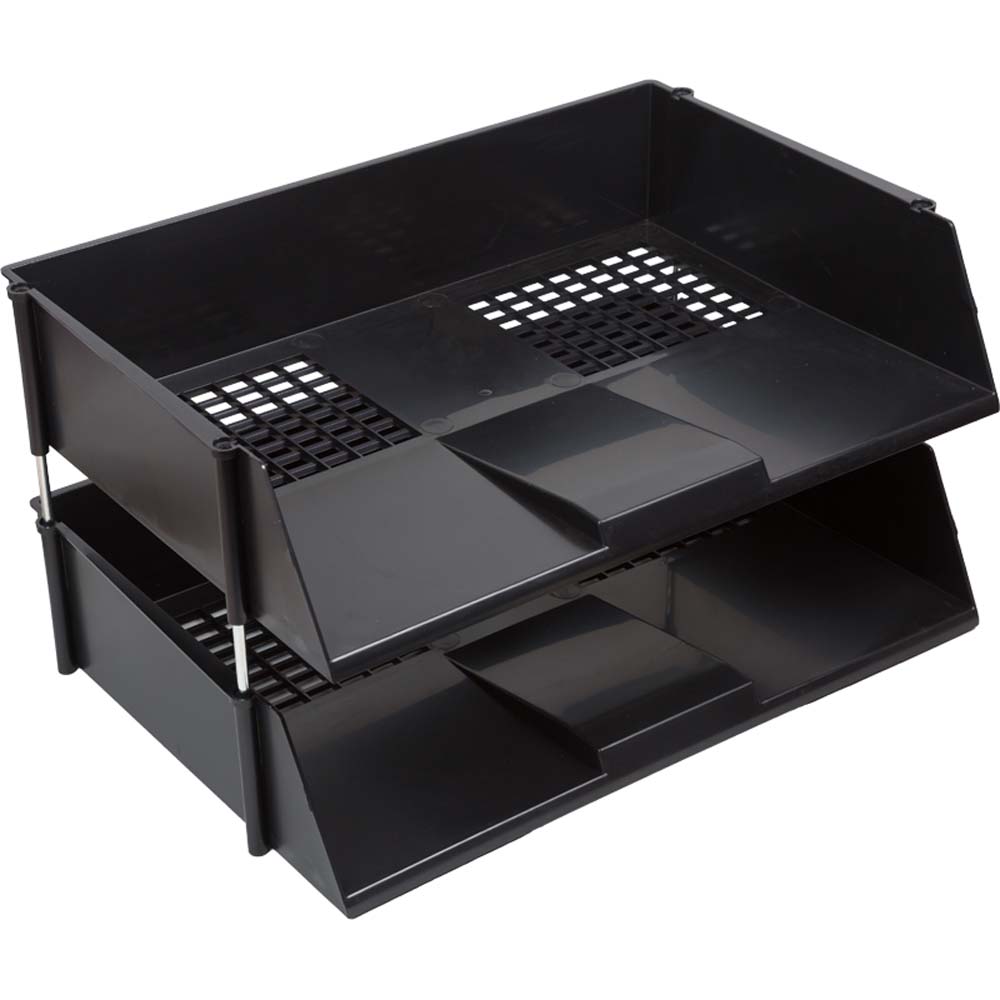 лоток для бумаг и папок 2 секц. devente b4 чёрный Лоток для бумаг и папок 2 секц. devente b4 чёрный