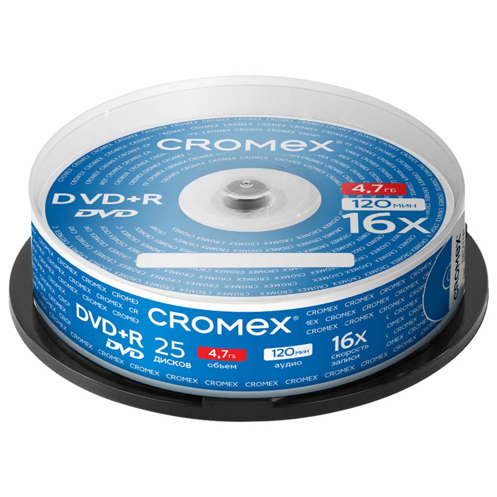 диск dvd+r cromex 16х cakebox 25шт. Диск dvd+r cromex 16х cakebox 25шт.