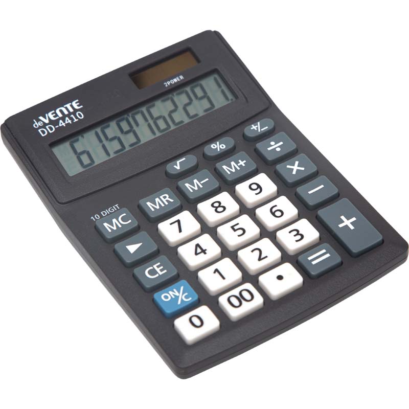 калькулятор настольный 10 разряд. devente dd-4410,102х137мм чёрный Калькулятор настольный 10 разряд. devente dd-4410,102х137мм чёрный