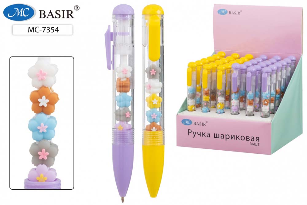 ручка шар. авт. "цветы" синяя асс-т Ручка шар. авт. "цветы" синяя асс-т