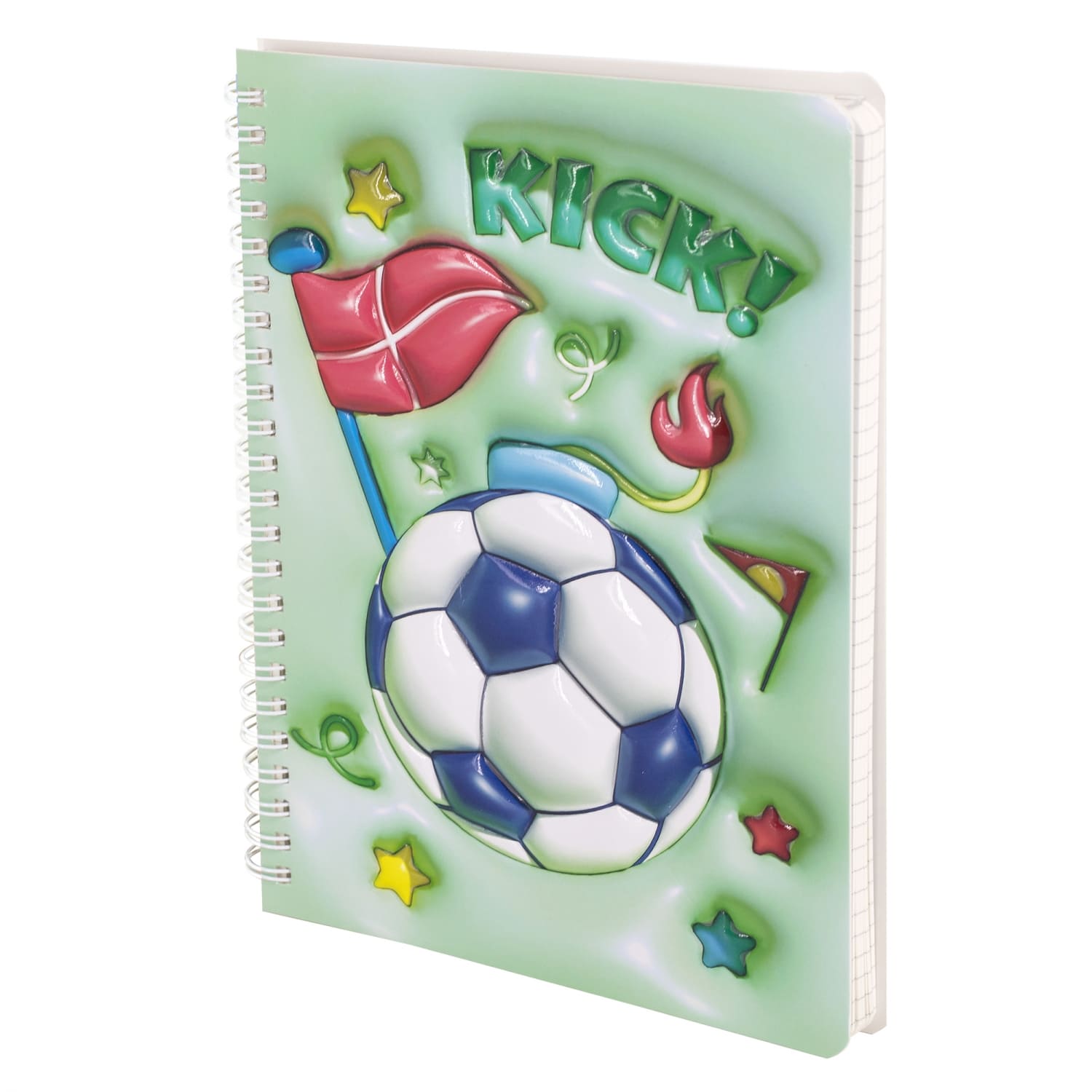 блокнот д/мальчиков а5 гребень 60л. кл. "футбол" зелёный (alingar) 3d Блокнот д/мальчиков а5 гребень 60л. кл. "футбол" зелёный (alingar) 3d