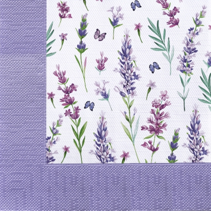 салфетки бум. 330х330мм 20 шт. 3-сл. "скатерть с лавандой" Салфетки бум. 330х330мм 20 шт. 3-сл. "скатерть с лавандой"