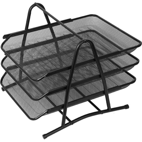 лоток для бумаг и папок 3 секц. devente чёрный Лоток для бумаг и папок 3 секц. devente чёрный