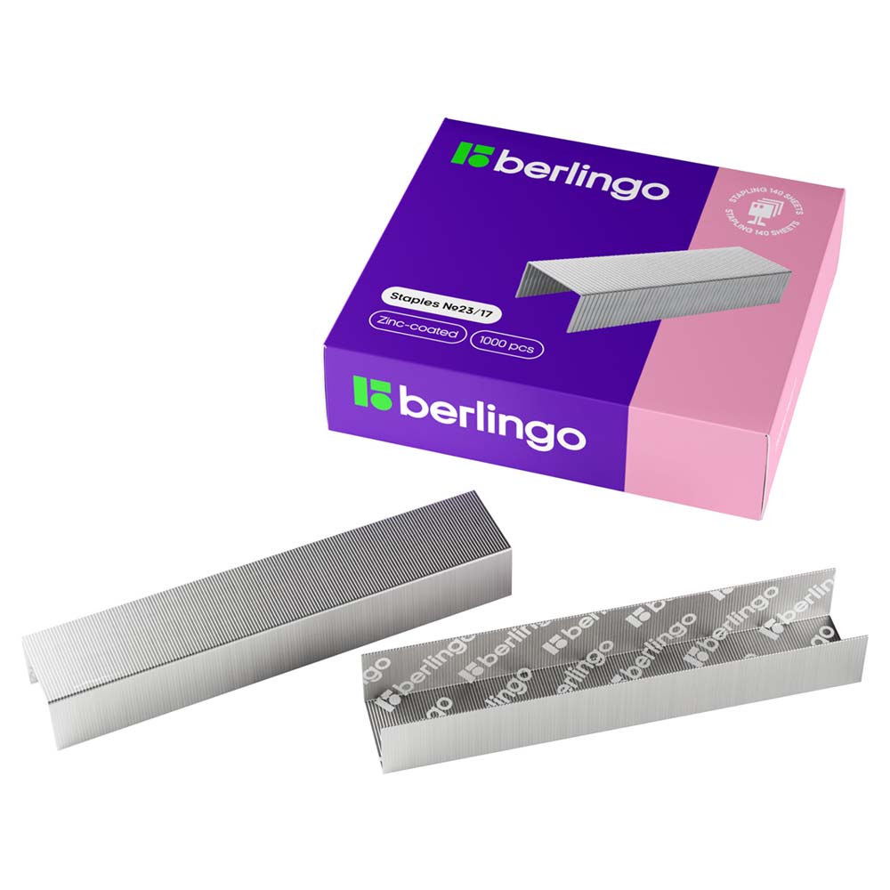 скобы для степлера №23/17 "berlingo"1000 шт. Скобы для степлера №23/17 "berlingo"1000 шт.