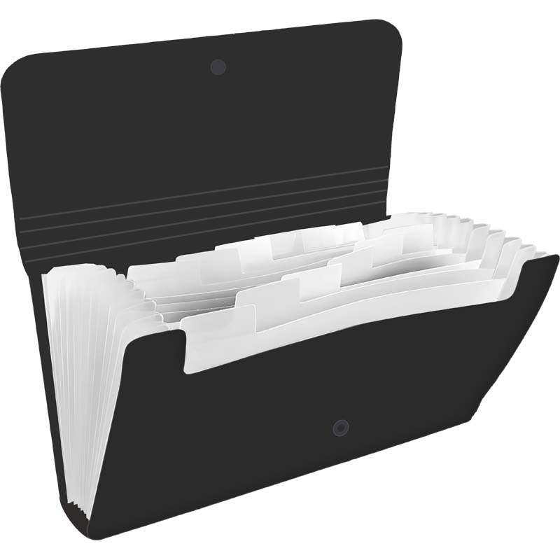 картотека пластиковая devente "black" (13 отдел.) прозрач. чёрная Картотека пластиковая devente "black" (13 отдел.) прозрач. чёрная