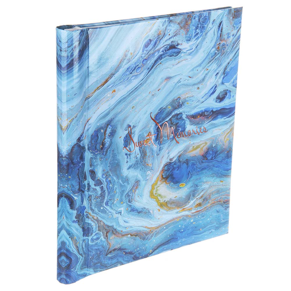 альбом д/фото 20л. с магн.плёнкой 23х28см "голубой мрамор" Альбом д/фото 20л. с магн.плёнкой 23х28см "голубой мрамор"