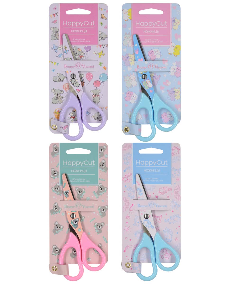ножницы детские школьные "bruno visconti "happycut" 152мм асс-т Ножницы детские школьные "bruno visconti "happycut" 152мм асс-т