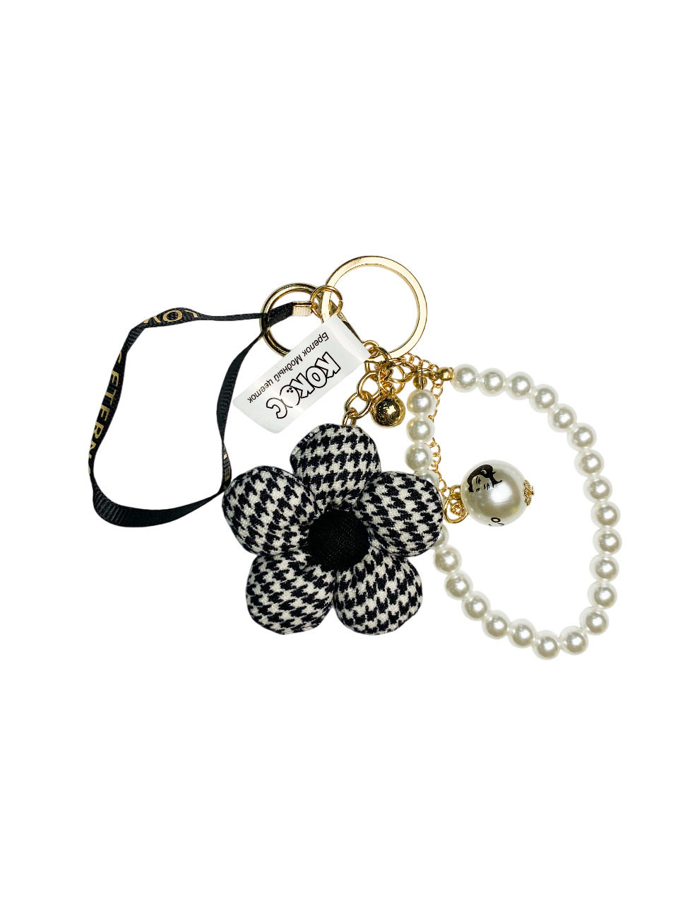 брелок кокос "модный цветок" чёрно-белый 13см кож.зам. Брелок кокос "модный цветок" чёрно-белый 13см кож.зам.