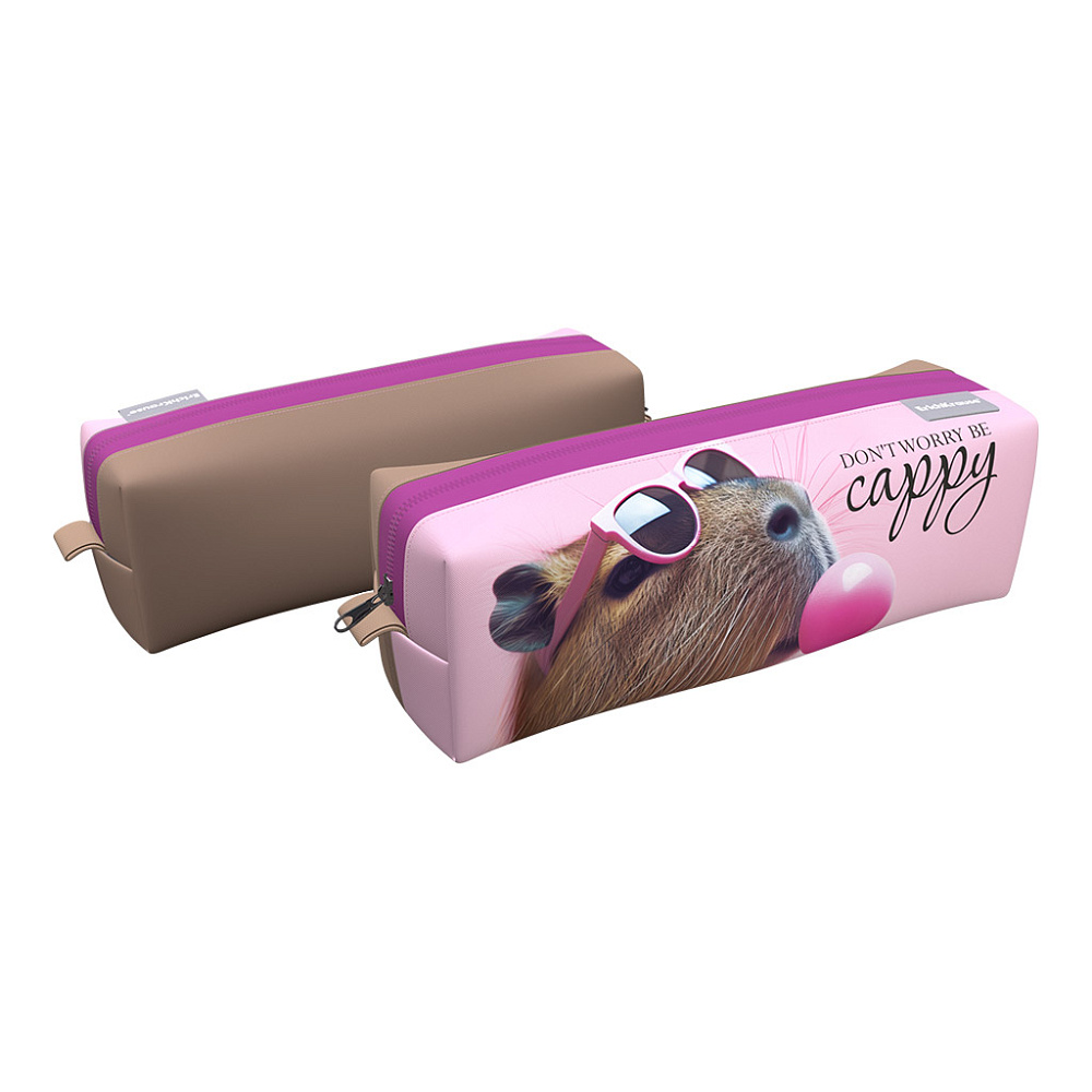 пенал-квадро на молнии erich krause "capybarbara" 210х70х70мм Пенал-квадро на молнии erich krause "capybarbara" 210х70х70мм