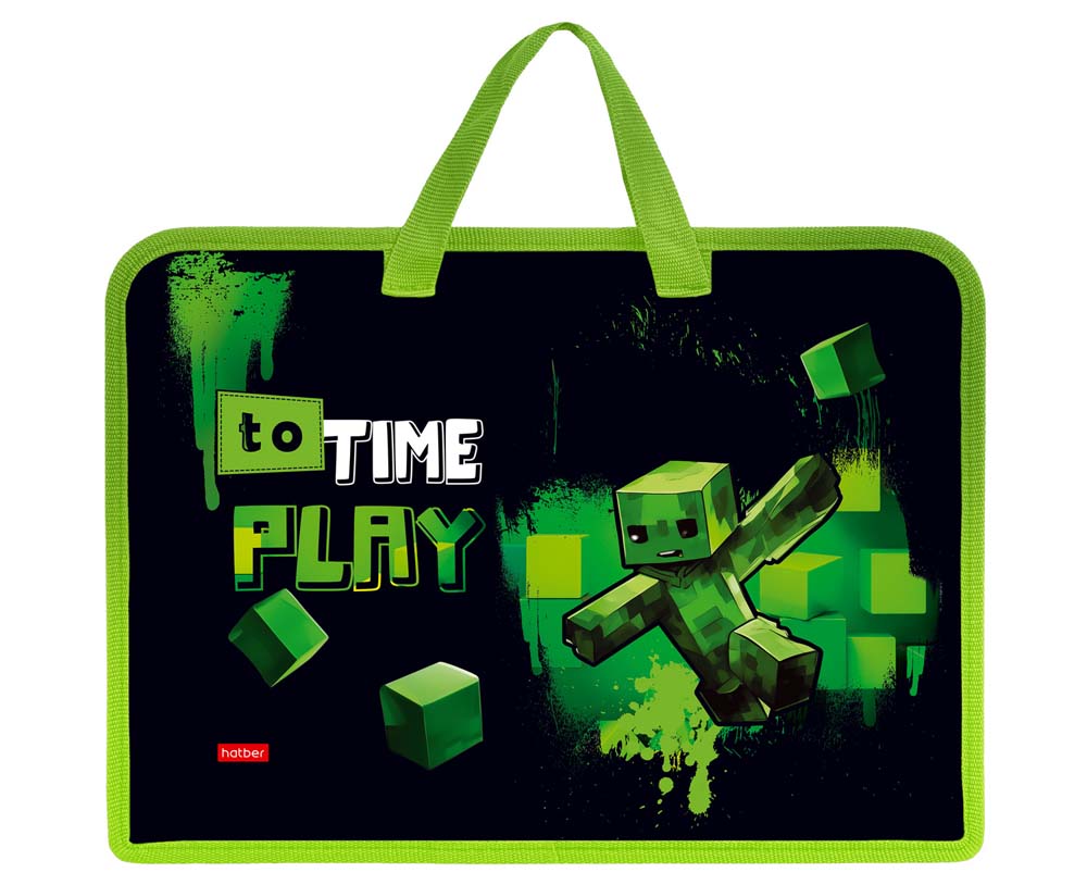 папка-портфель пласт. а4+ hatber "пиксель" 34х24,5х3,5см на молнии с ручками Папка-портфель пласт. а4+ hatber "пиксель" 34х24,5х3,5см на молнии с ручками