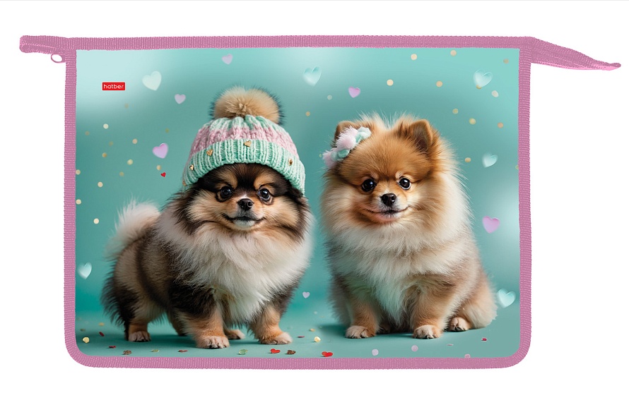 папка для тетрадей а4 на молнии hatber "пушистое счастье" пластик Папка для тетрадей а4 на молнии hatber "пушистое счастье" пластик