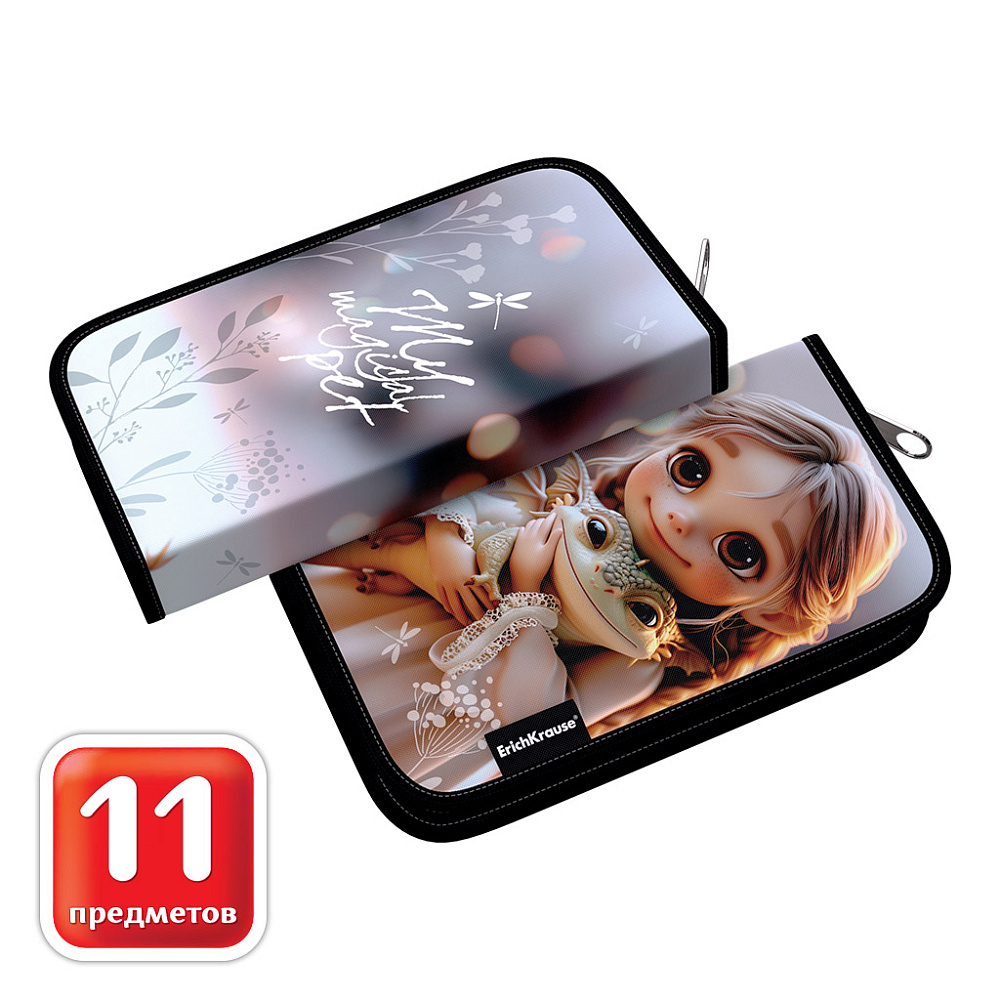 пенал на молнии с нап. erich krause "magic pet" 11 предметов 110х205х25мм Пенал на молнии с нап. erich krause "magic pet" 11 предметов 110х205х25мм