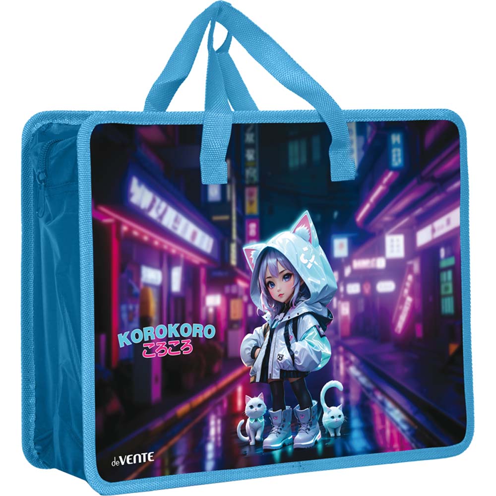 папка-портфель пласт. а4+ devente "korokoro" 33,5х26х10см на молнии с ручками Папка-портфель пласт. а4+ devente "korokoro" 33,5х26х10см на молнии с ручками