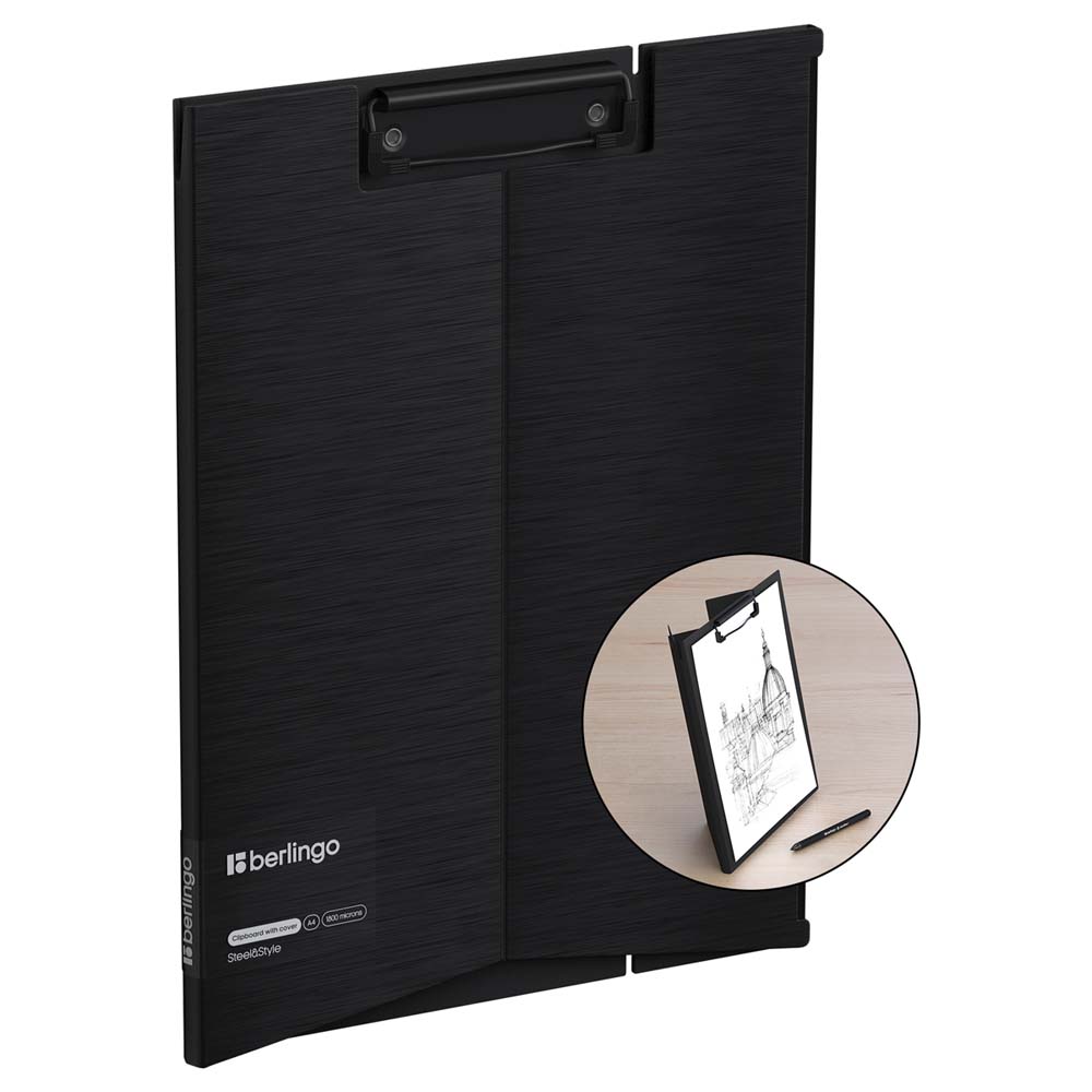 планшет-папка с зажимом а4 "berlingo" "steel&style" трансформер чер. Планшет-папка с зажимом а4 "berlingo" "steel&style" трансформер чер.