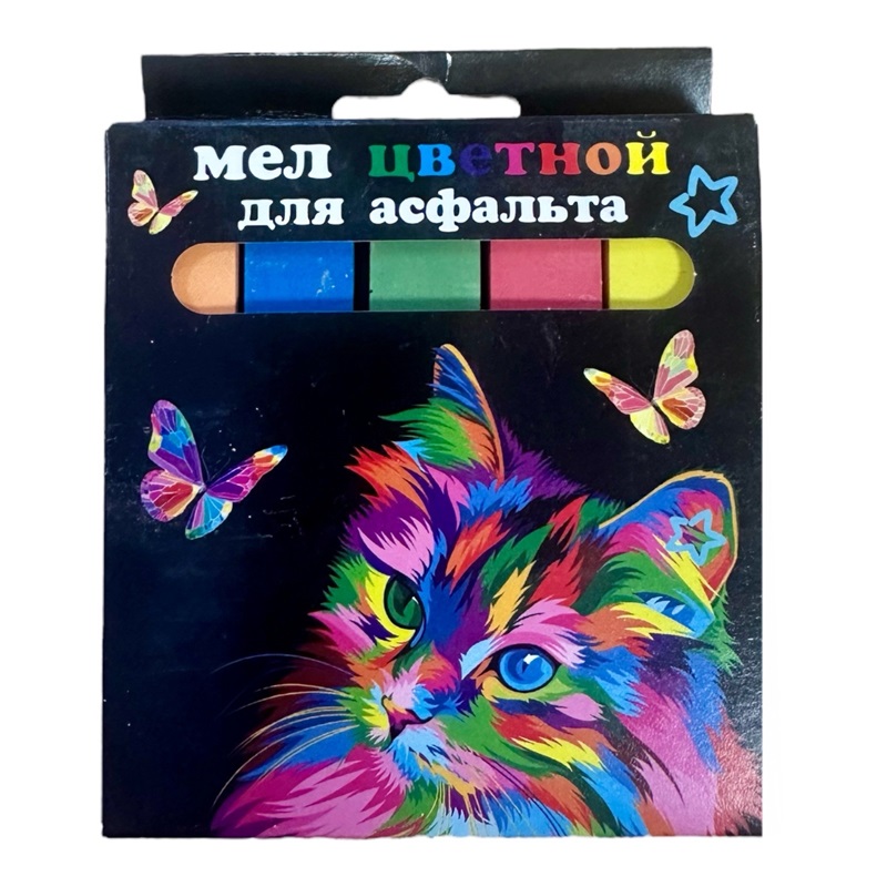 мел цветной для асфальта centrum "кот и бабочки" 5шт. Мел цветной для асфальта centrum "кот и бабочки" 5шт.