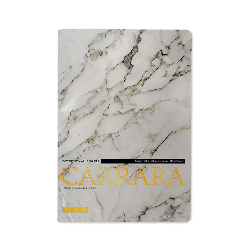тетрадь 40л. кл. "carrara" (bruno visconti) т/б,софт тач,фольга,цветной форзац Тетрадь 40л. кл. "carrara" (bruno visconti) т/б,софт тач,фольга,цветной форзац