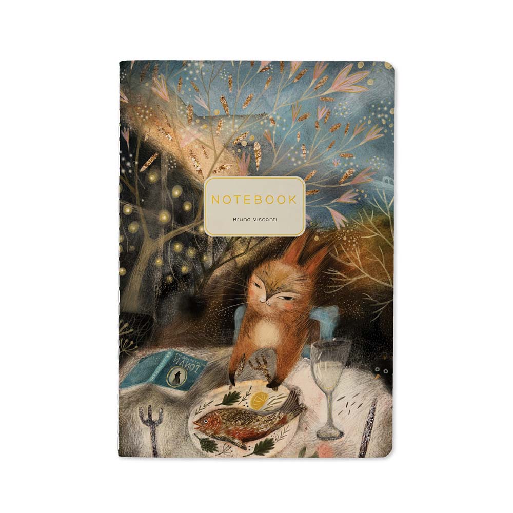 тетрадь 40л. кл. "сказочная белка" (bruno visconti) т/б,софт тач,фольга,цветной форзац Тетрадь 40л. кл. "сказочная белка" (bruno visconti) т/б,софт тач,фольга,цветной форзац