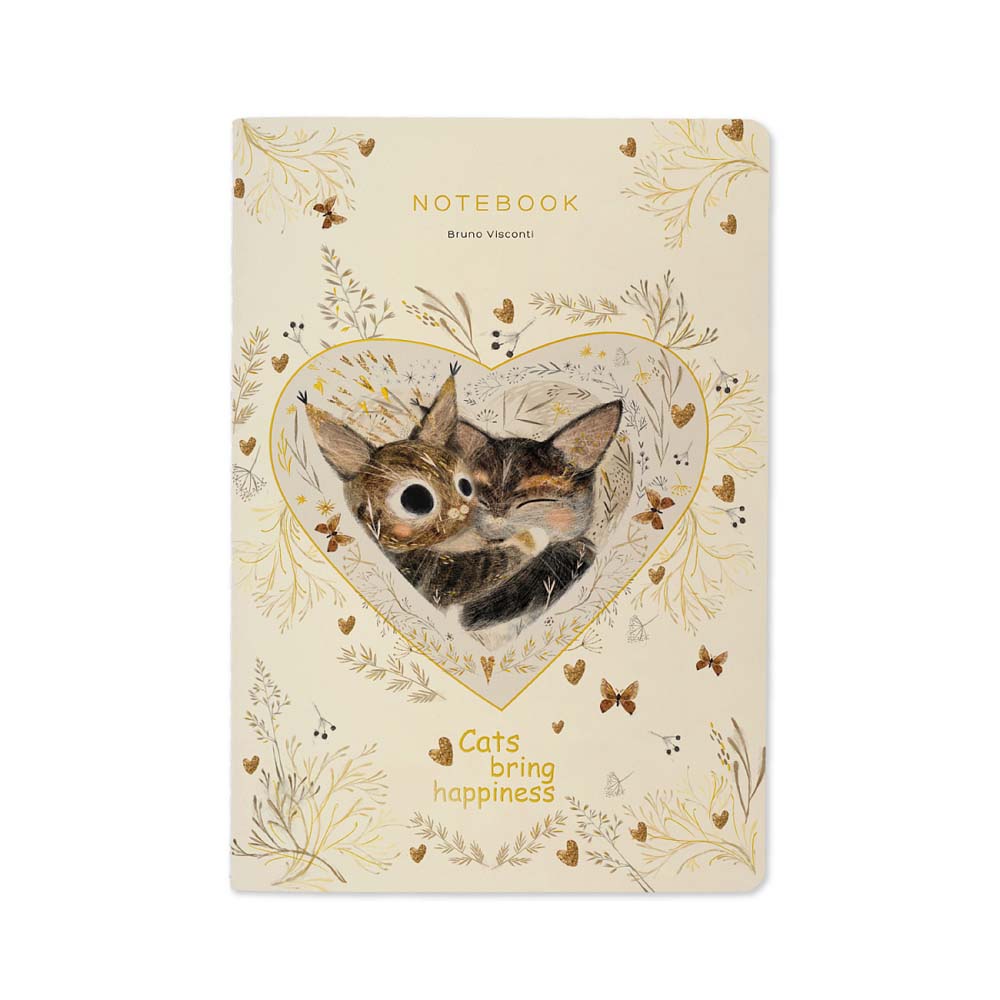 тетрадь 40л. кл. "котики приносят счастье" (bruno visconti) т/б,софт тач,фольга,цветной форзац Тетрадь 40л. кл. "котики приносят счастье" (bruno visconti) т/б,софт тач,фольга,цветной форзац
