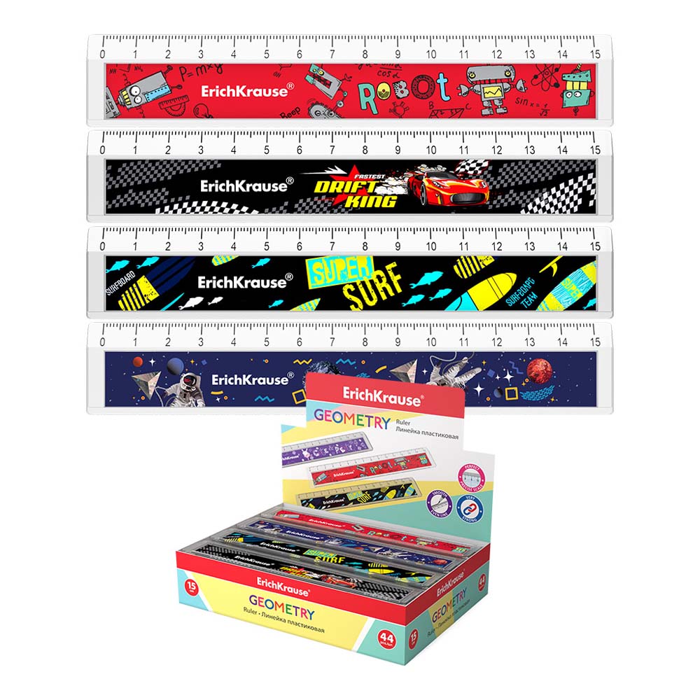 линейка erich krause для мальчиков 15см асс-т Линейка erich krause для мальчиков 15см асс-т