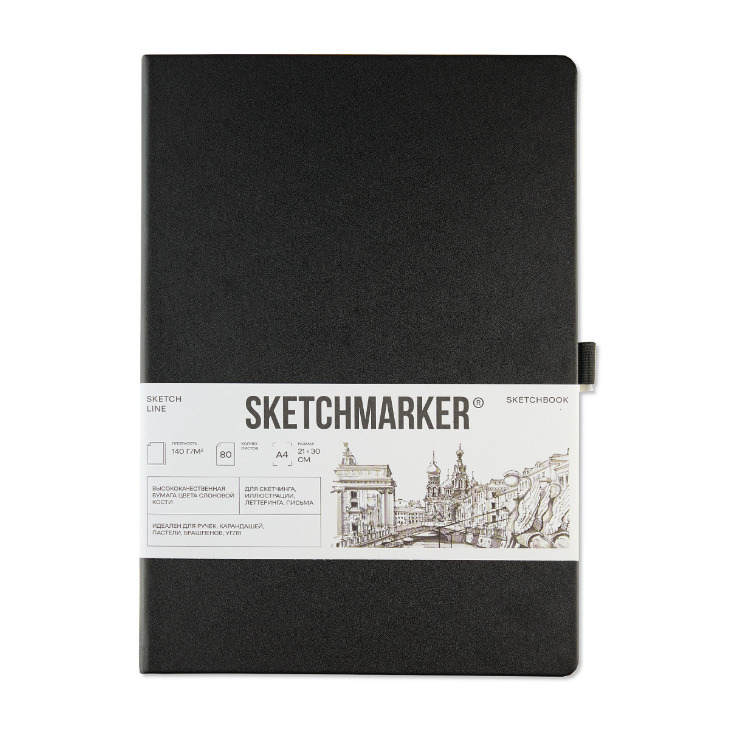 скетчбук а4 80л 140гр "sketchmarker" domino тв.обл. Скетчбук а4 80л 140гр "sketchmarker" domino тв.обл.
