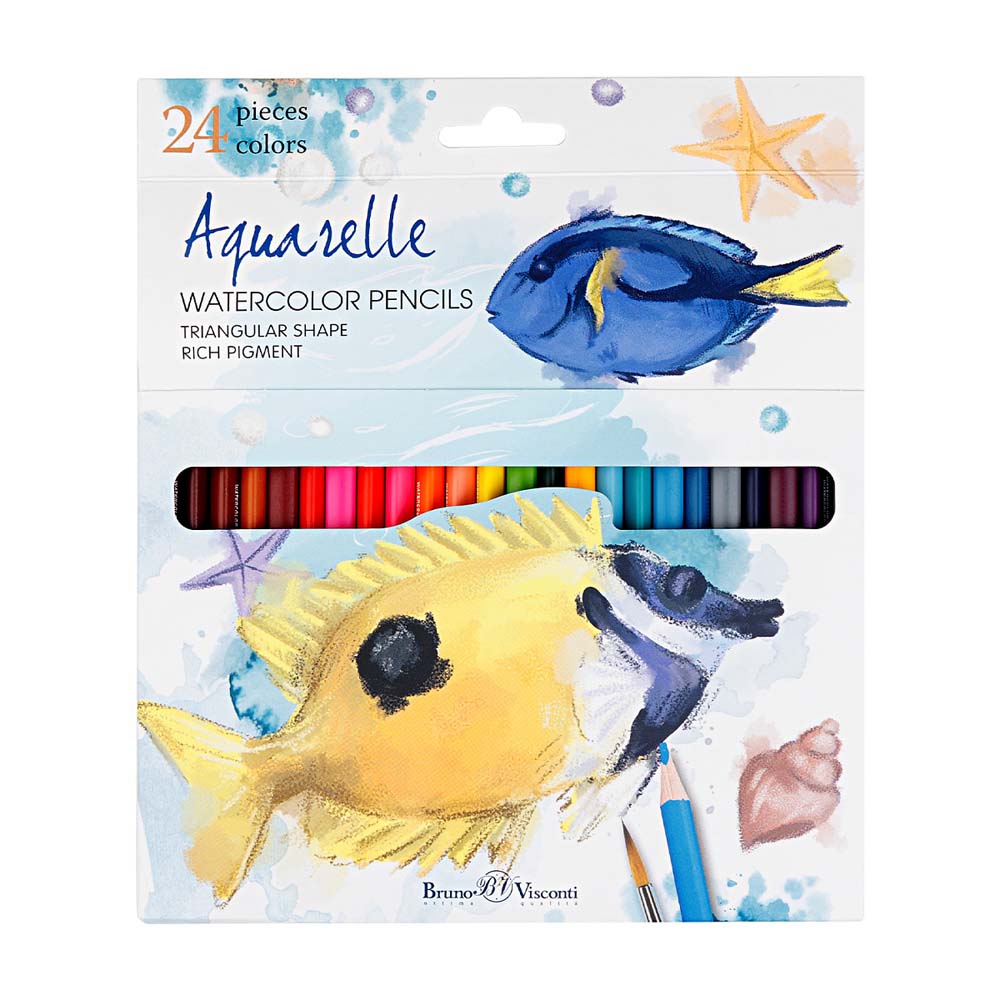 карандаши акварельные "bruno visconti "aguarelle" 24цв. трехгранные Карандаши акварельные "bruno visconti "aguarelle" 24цв. трехгранные
