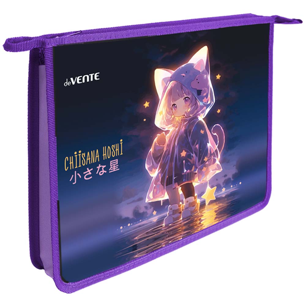 папка для тетрадей а4 на молнии devente "chiisana hoshi" фольга,конгрев Папка для тетрадей а4 на молнии devente "chiisana hoshi" фольга,конгрев