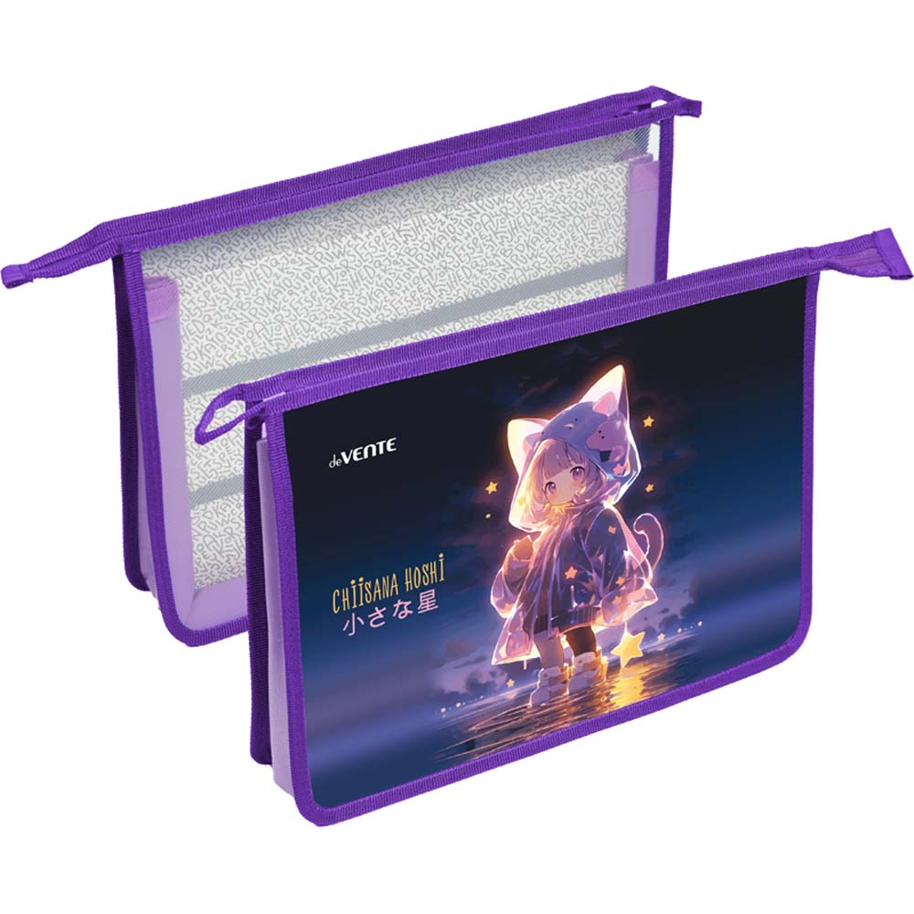 папка для труда а4 devente "chiisana hoshi" на молнии,фольга,конгрев Папка для труда а4 devente "chiisana hoshi" на молнии,фольга,конгрев
