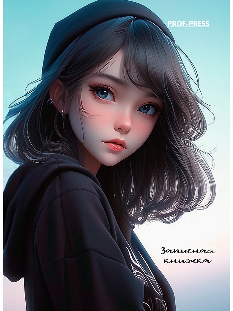 книжка записная а7 тв.обл. 64л. кл. "девушка в шапке" (проф-пресс) глянц.лам. Книжка записная а7 тв.обл. 64л. кл. "девушка в шапке" (проф-пресс) глянц.лам.