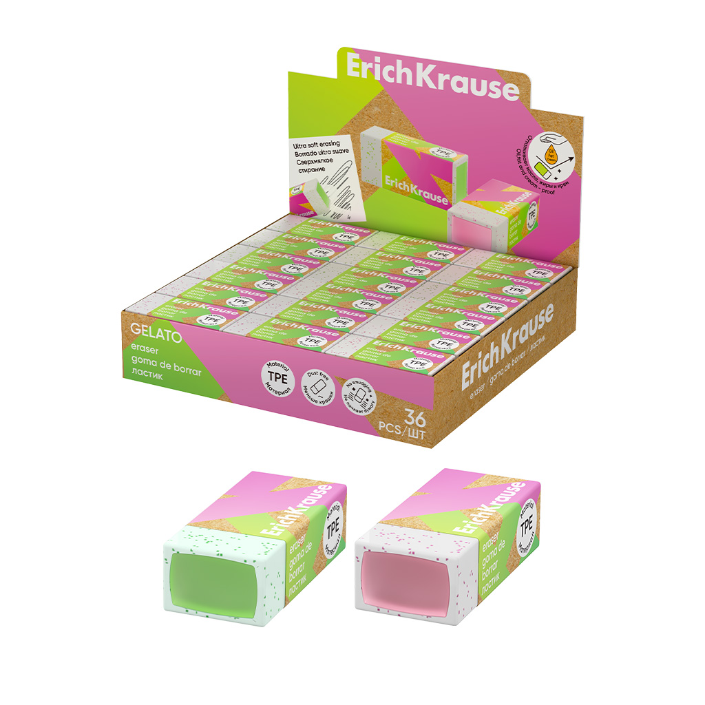 ластик erich krause "gelato" 39х17х13мм асс-т Ластик erich krause "gelato" 39х17х13мм асс-т