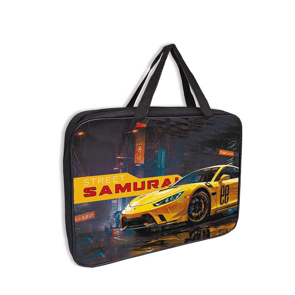 папка текстиль с ручками а4+ пчёлка "style racer" на молнии Папка текстиль с ручками а4+ пчёлка "style racer" на молнии