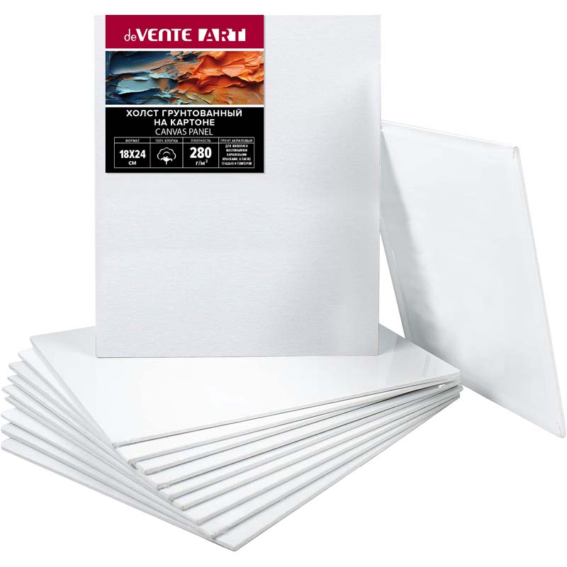 холст на картоне грунтованный 18х24см 280гр/м2 100% хлопок мелкое зерно "dv art" Холст на картоне грунтованный 18х24см 280гр/м2 100% хлопок мелкое зерно "dv art"