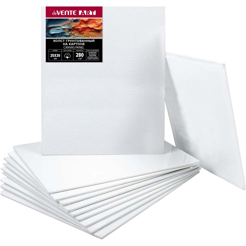 холст на картоне грунтованный 25х30см 280гр/м2 100% хлопок мелкое зерно "dv artistic stidio" Холст на картоне грунтованный 25х30см 280гр/м2 100% хлопок мелкое зерно "dv artistic stidio"