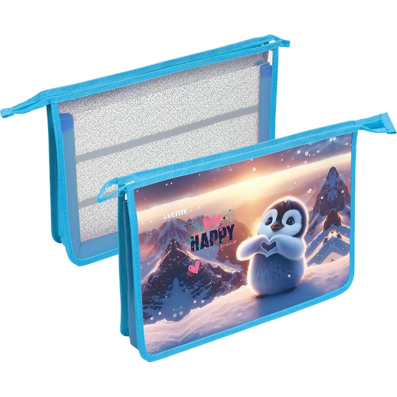 папка для труда а4 devente "happy pinguin" на молнии,конгрев Папка для труда а4 devente "happy pinguin" на молнии,конгрев