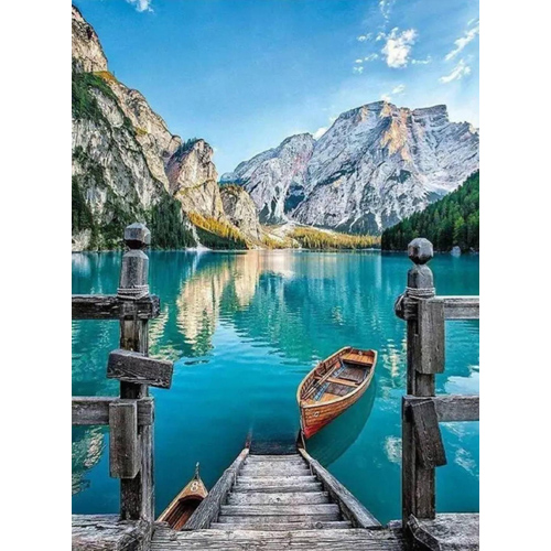 набор д/творч. картина по номерам 40х50см "причал у горного озера" Набор д/творч. картина по номерам 40х50см "причал у горного озера"