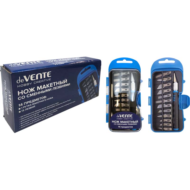 набор ножей макетных devente "hobby creative" 14 предм. Набор ножей макетных devente "hobby creative" 14 предм.