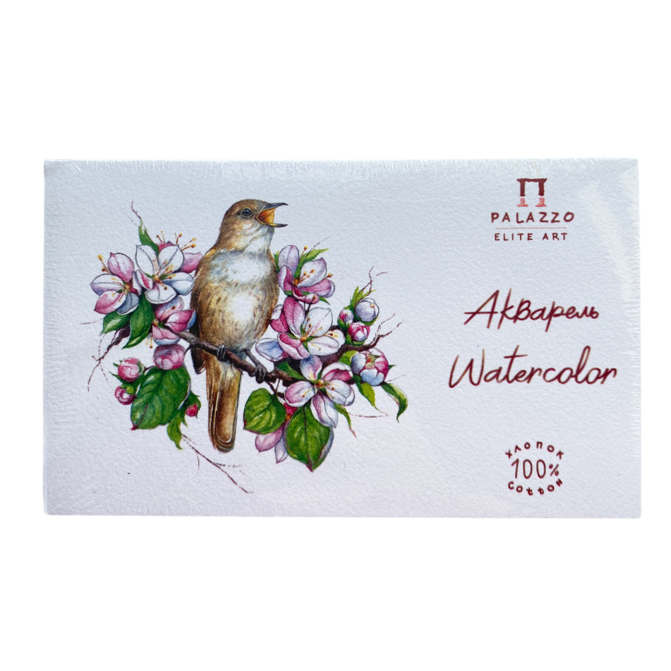 планшет для акварели "соловей" 12х20см 20л 250гр 100% хлопок среднее зерно Планшет для акварели "соловей" 12х20см 20л 250гр 100% хлопок среднее зерно